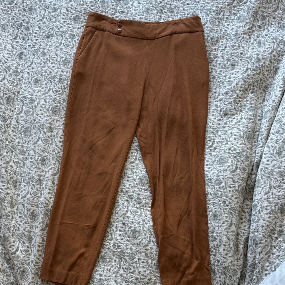 Sézane Brown High-Rise Tapered Pants
